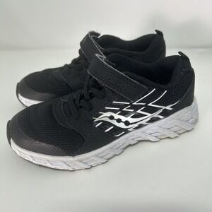 Saucony Kids' Wind 2.0 A/C Sneaker, Size 12M Black/ White SK265588